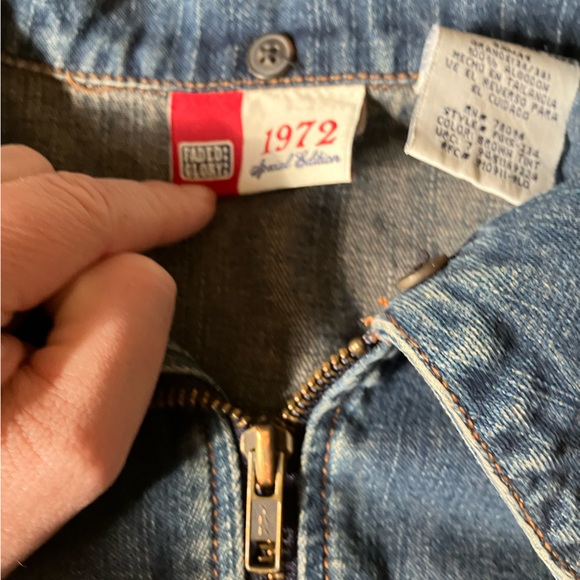 90's Faded Glory Zip Front Vintage Denim Jacket long Sleeve Blue - Picture 6 of 7